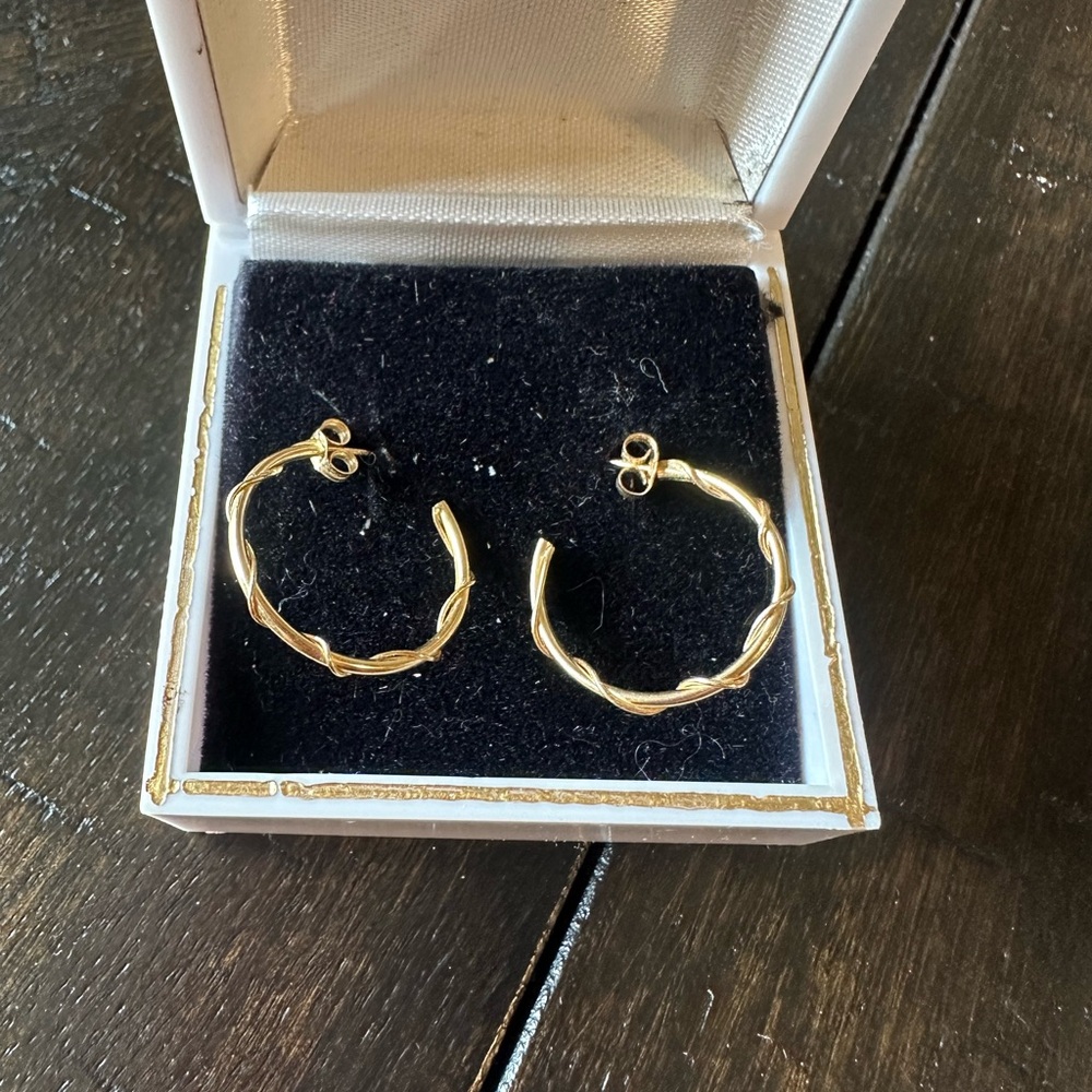 Elegant Real Gold Hoop Earrings